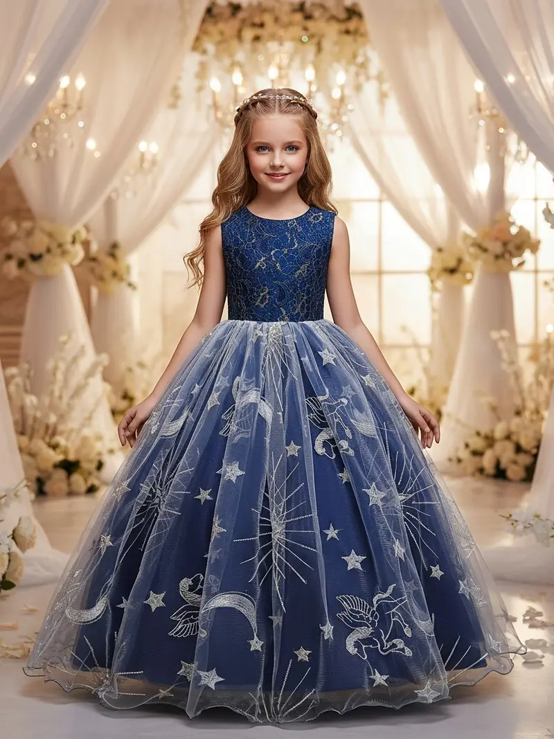 girls elegant sleeveless a line formal dress hem - Temu girls elegant sleeveless a line formal dress hem - Temu