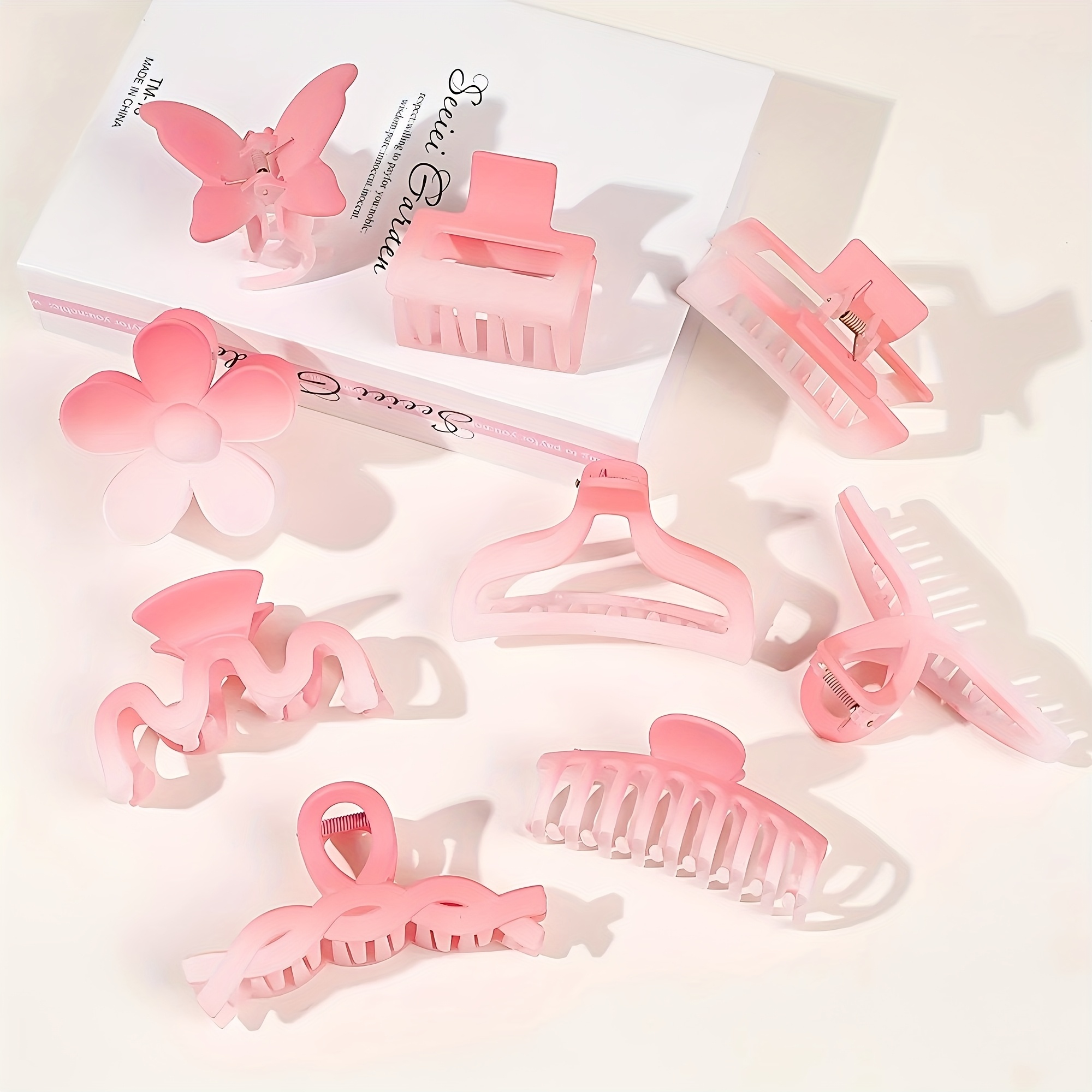 8pcs large   hair clips - elegant floral &   with heart cutouts, non-slip grip for braids, buns, ponytails | valentine’s   accessories, bulk pack for s, women, parties & everyday use | durable plastic hairpins (  & flower shapes,   & white) - ideal for valentine’s day, birthdays, weddings, prom, easter, spring events - secure hold for thick hair, stylish & functional hairpins Product details 0