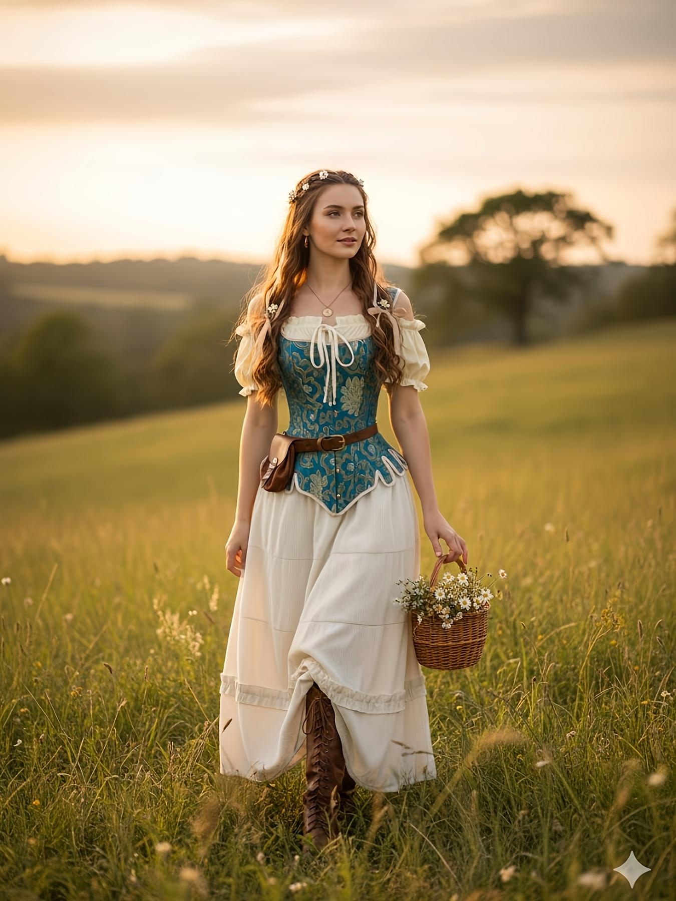 CORSET DOCKING DRESS　ameri vintage Delphine lace-panel off-shoulder corset maxi dress