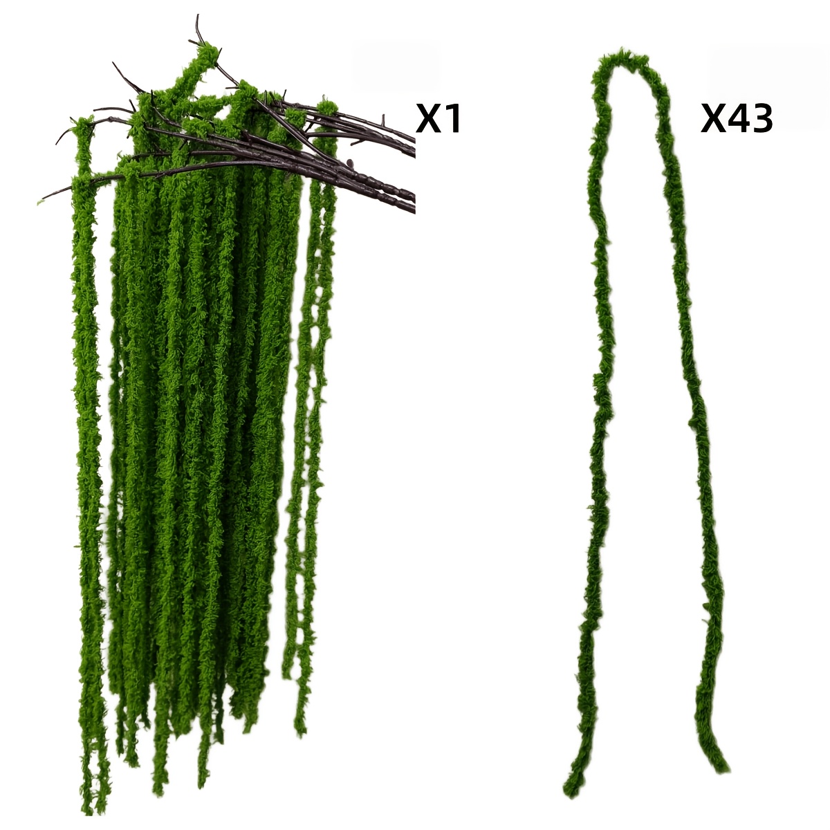 TEMU Ensemble de 44 pièces = 1 branche vide et 43 sacs de riz (comprenant 8 pièces sur ) Fleurs d'amarante artificielles/Sacs de riz/ d' - Élégantes