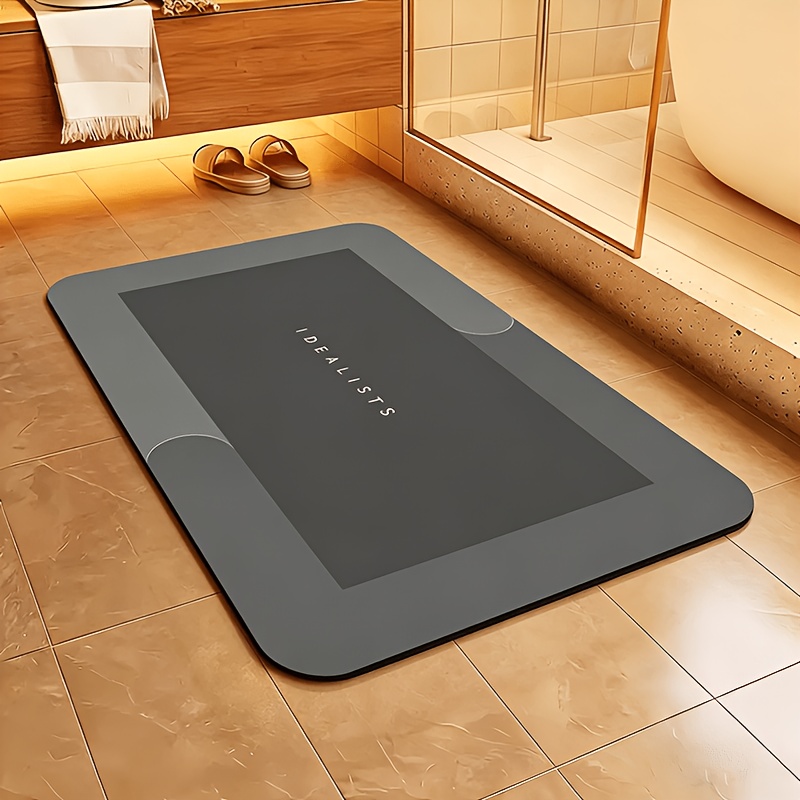 [popular ] Super Absorbent Quick-dry Bath Mat - Soft, Non-slip Diatomite Design, Suitable For Showers, Bathtubs, And Doors - Hypoallergenic, The Decor Accessory