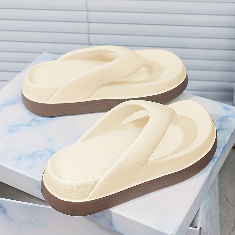 TEMU Women's Flat-soled Beach Sandals With A For Height-increasing Effect. Featuring Soft Cushioned Insole, Lightweight And Non-slip Outdoor Slippers