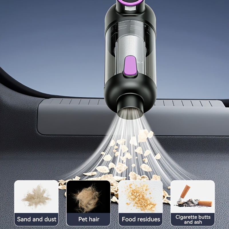 Wireless handheld vacuum cleaner for cars and homes, car-mounted 2-in-1 blower and suction cleaner, handheld type, high power, super strong suction, small and mini handheld car interior cleaner, wet and dry dual-purpose car vacuum cleaner,