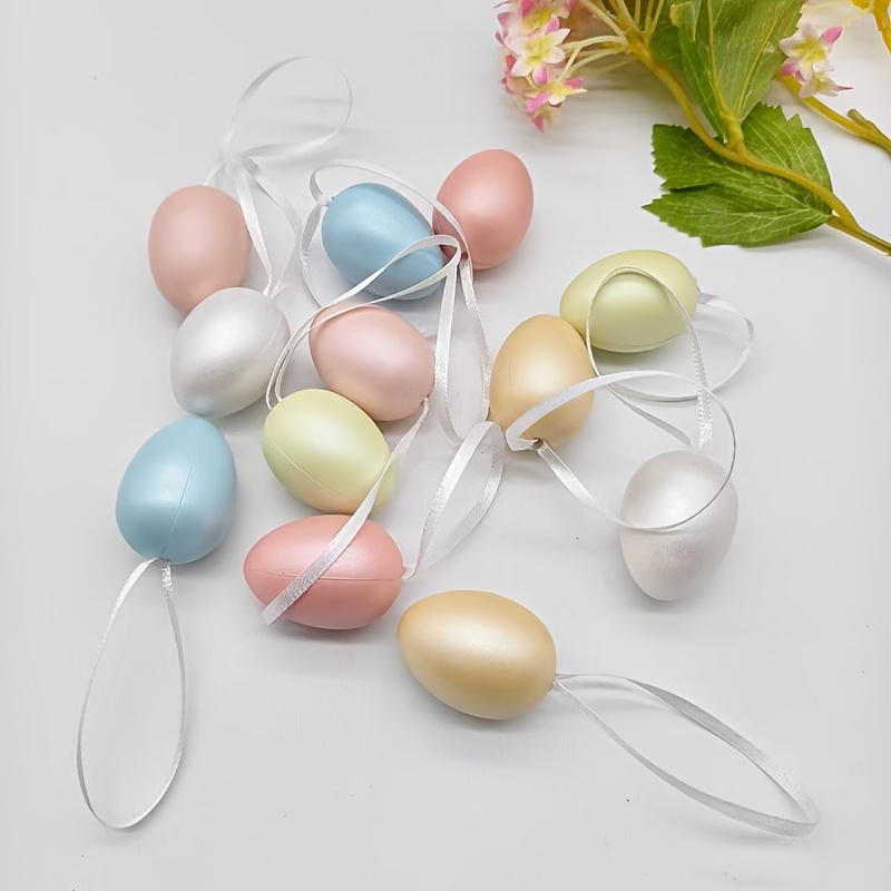 [12pcs Pendants] 12pcs Art Deco Plastic Pendants, Mixed Colors, Hanging Decorations, No Electricity Needed For Easter Holiday
