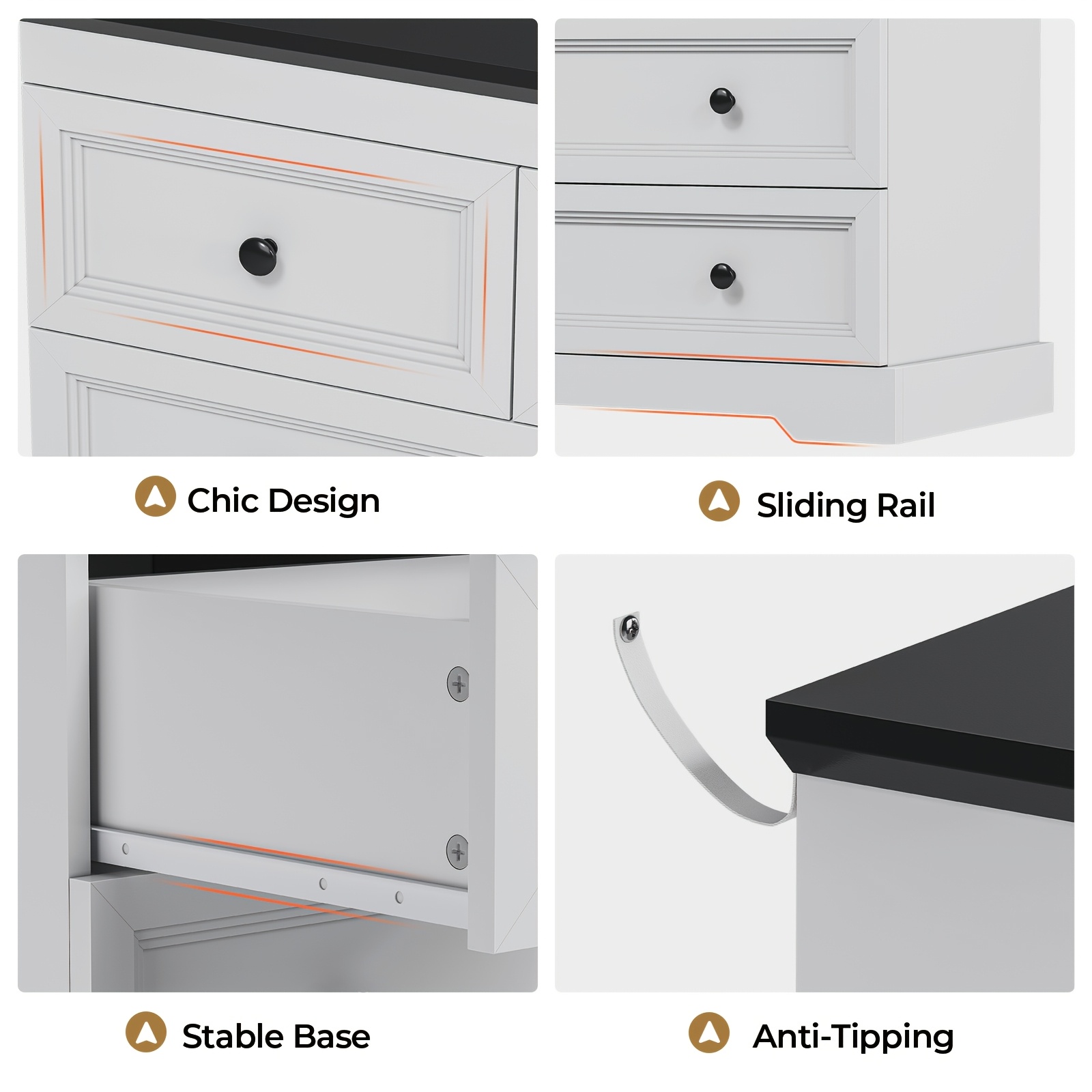 white dresser with black hardware White American of Martinsville Mid-Century Dresser with Black Base – Studio  Sonja Milan main image 0