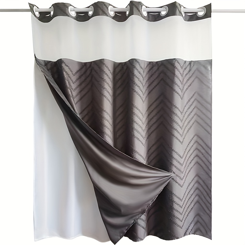 

1pc - Cut Cutting Bath Curtain, Polyester , Curtains For In , 12