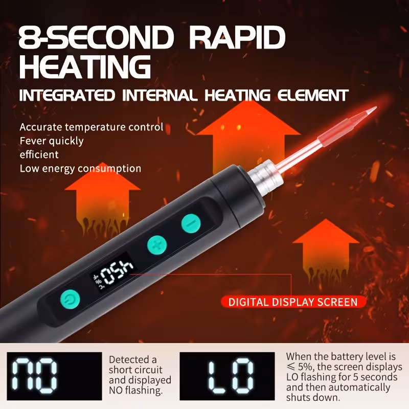 soldering set temperature adjustable with lcd screen up in 180 450 c with 3 ideal for home repairs and Product details 4