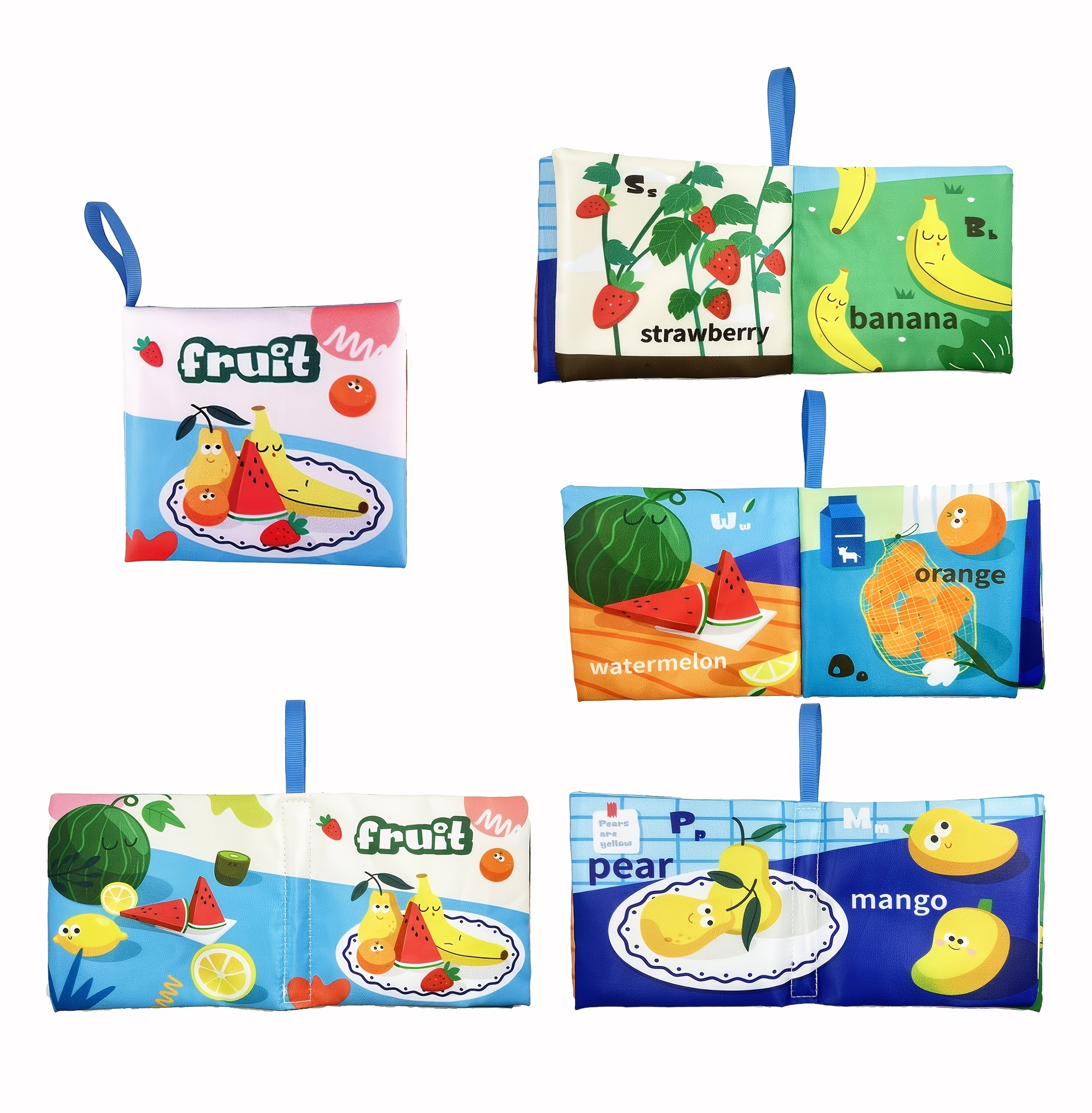 1pc Baby Cloth Book - Non-Tearable Soft Fabric, Ocean Animal & Multi-Theme Educational Toy with Interactive Learning Buttons, Infant Cognitive Development Book for Toddlers 0-3 Years (Pink/Green/Blue/Yellow), Baby Book, Sensory Stimulation, Vibrant Illustrations, Childsafe Material, Young Children