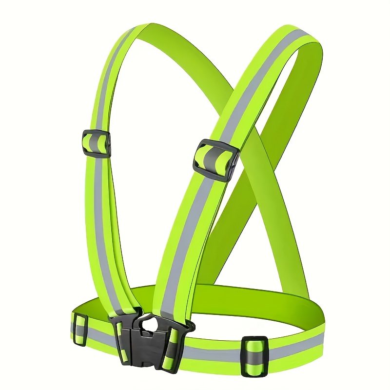 Colete Refletivo de Alta Visibilidade de 4cm de Largura, Colete de Segurança, Equipamento Refletivo para Corrida, Colete Refletivo Ajustável para Caminhada