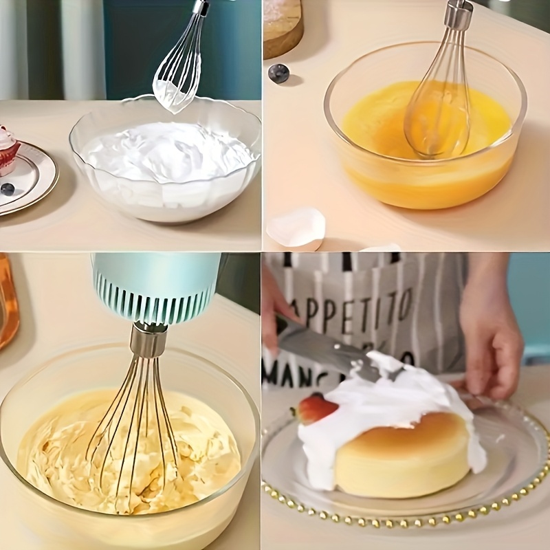 cordless electric garlic chopper and egg whisk a 2 in 1 hand mixer   usb rechargeable this set features a   adjustable egg beater and garlic mincer ideal for baking making cakes   butter tarts and chopping onions vegetables ginger and fruits Product details 2