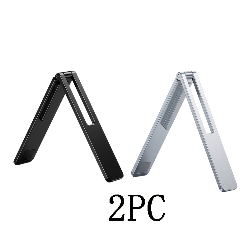 TEMU 2pcs Metal Phone Stand 90 Degree Folding Fashion Stand Universal Adhesive Smart Phone And Compact Desktop Stand Bar Convex Point Phone Stand