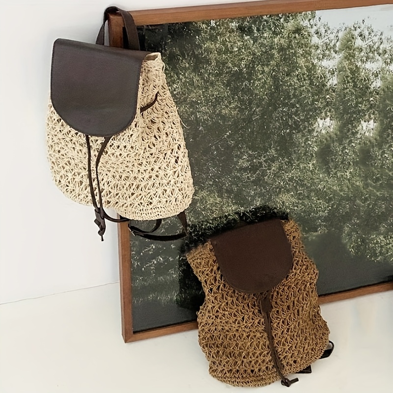 Coastal Woven Straw Backpack | Resort Travel Bag Women main image 4