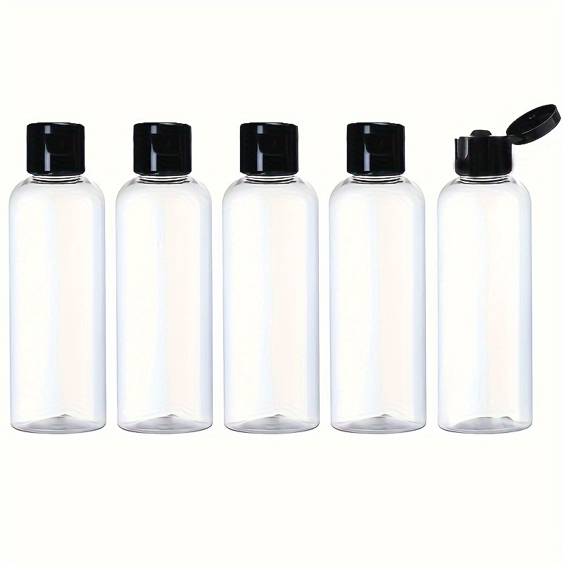 TEMU 5pcs 100ml Travel Bottle With , Empty Transparent Dispenser Container Suitable For Travel Cosmetics, Travel Accessories