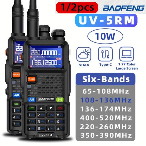 صورة العنصر 1/2 قطعة جهاز اتصال لاسلكي uv-5rm بمدى طويل 10 واط، نسخ تردد لاسلكي، am، نوع c، مطور، راديو ثلاثي الطاقة عالي القدرة