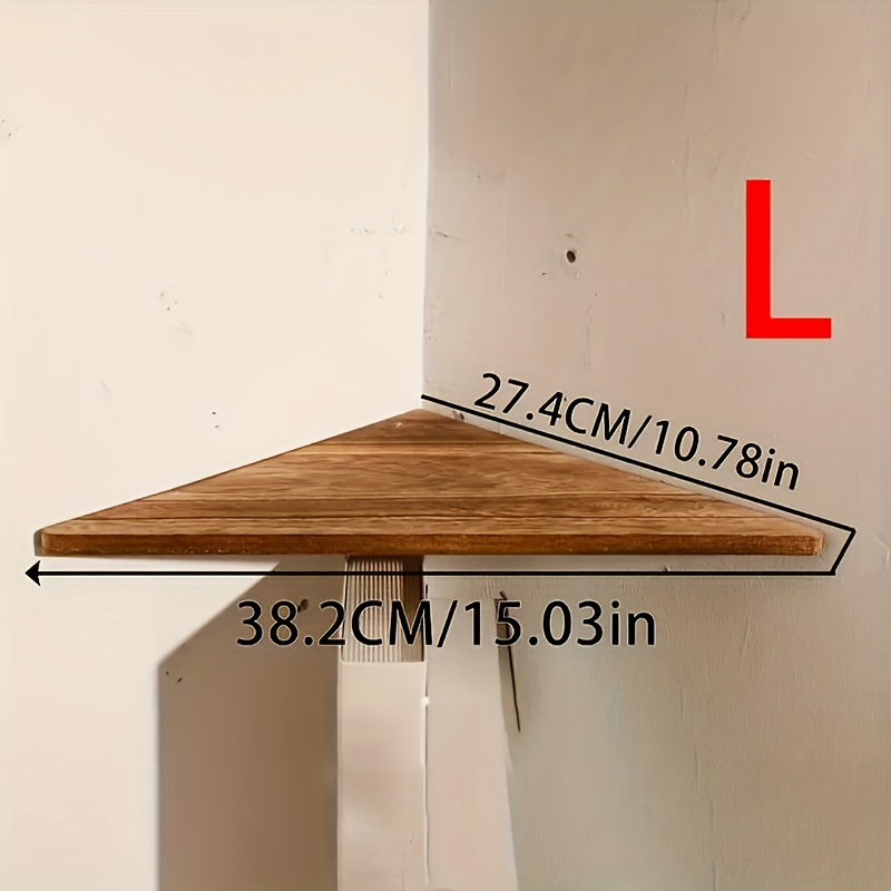 TEMU 1/3 pezzi Mensole angolari in legno - Design triangolare a parete per soggiorno, cucina e corridoio | Scaffale multifunzionale salvaspazio per