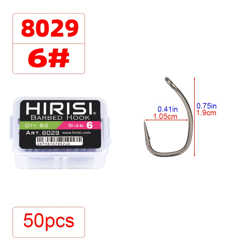TEMU 50pcs Fishing Hooks Set Carbon Steel Single Circle Fish Hook Barbed Carp Hooks Sea Tackle Accessories