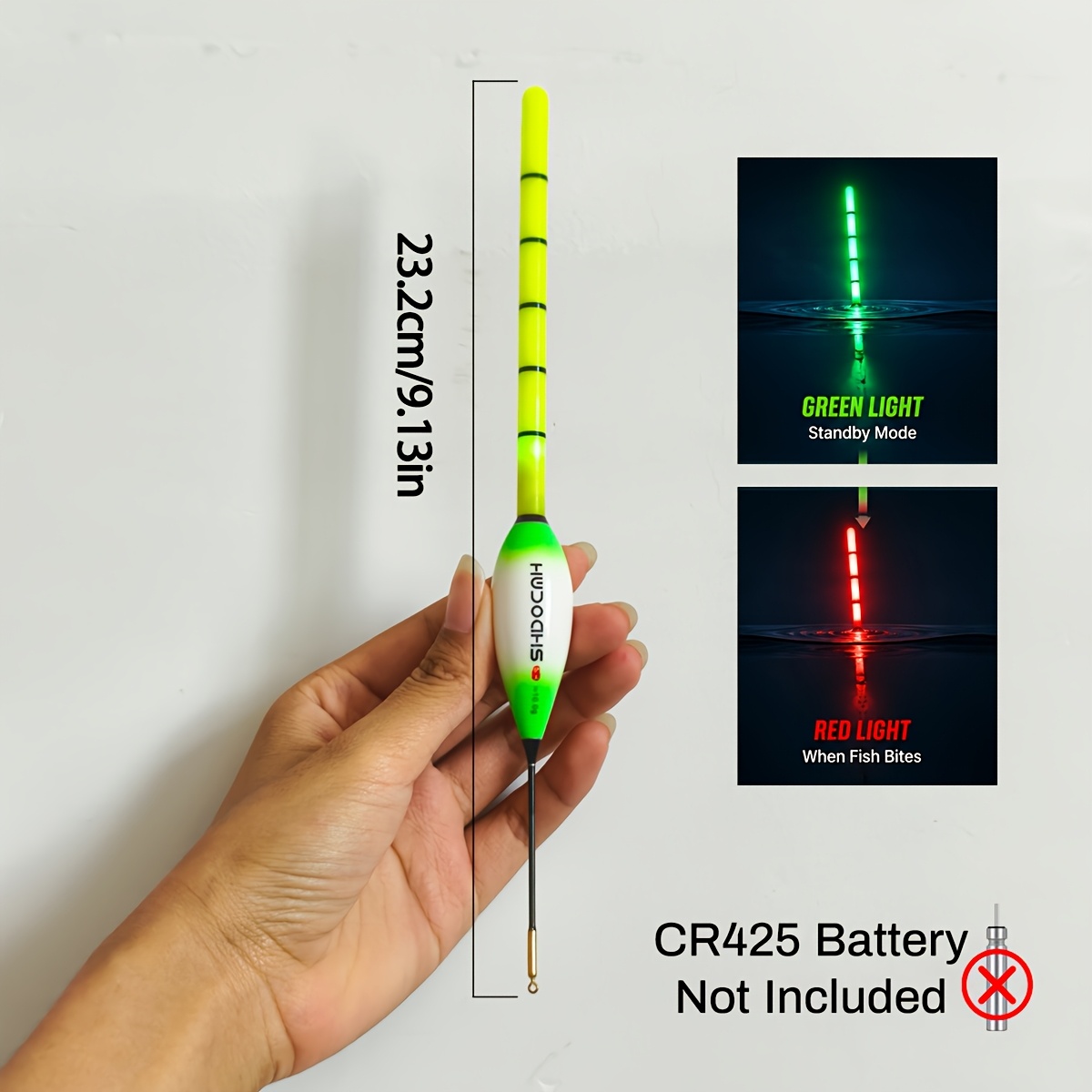 TEMU 1pc (1 Bite Hook With Color Changing Indicator Light, Glowing Rod, Fish Float Without Battery) Fishing Supplies, Fishing Tool Accessories, Night