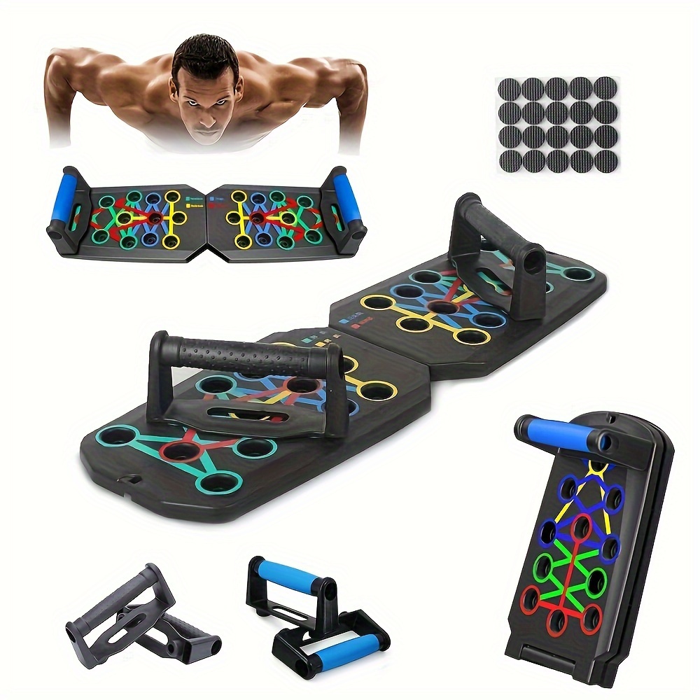 

1pc Multifunctional Push Board, Foldable Pushup Board For Home Gym, Enhance Chest , 28 Holes Full Board Larger And Thicker With Non-slip Bottom Pad For Home Gym-ideal For Fitness Enthusiasts