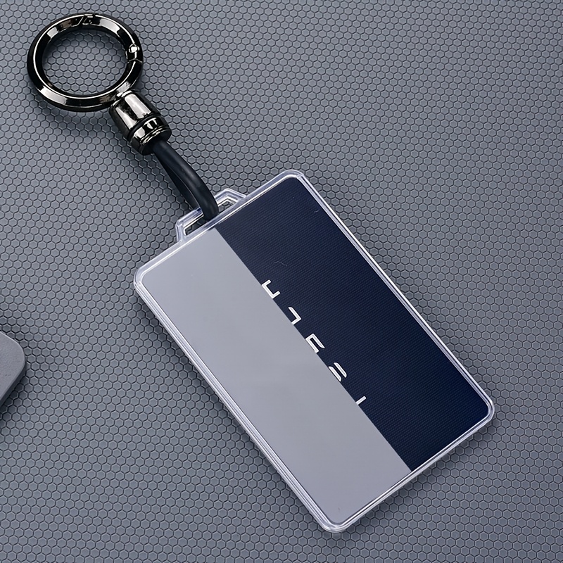 TEMU Convient pour Tesla Carte Clé Étui Modèle3 Boucle ModèleX Coque ModèleY Voiture NFC Sac Spécial Durable TPU Étui de Clé Corde de Fibre Boucle