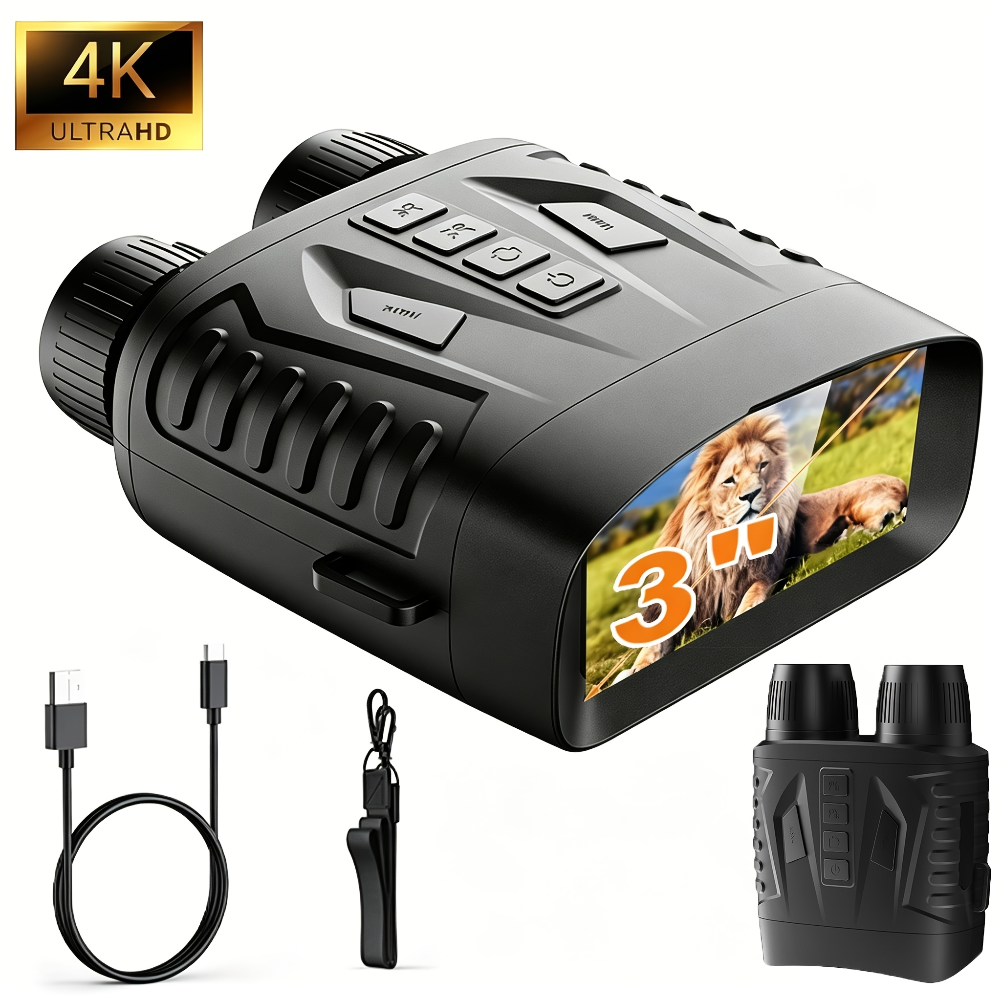item picture 1pc digital   binoculars 10  zoom 7 level ir   full dark viewing 3 screen infrared   day night dual use scope with photo video recording for hunting wildlife tracking outdoor exploration