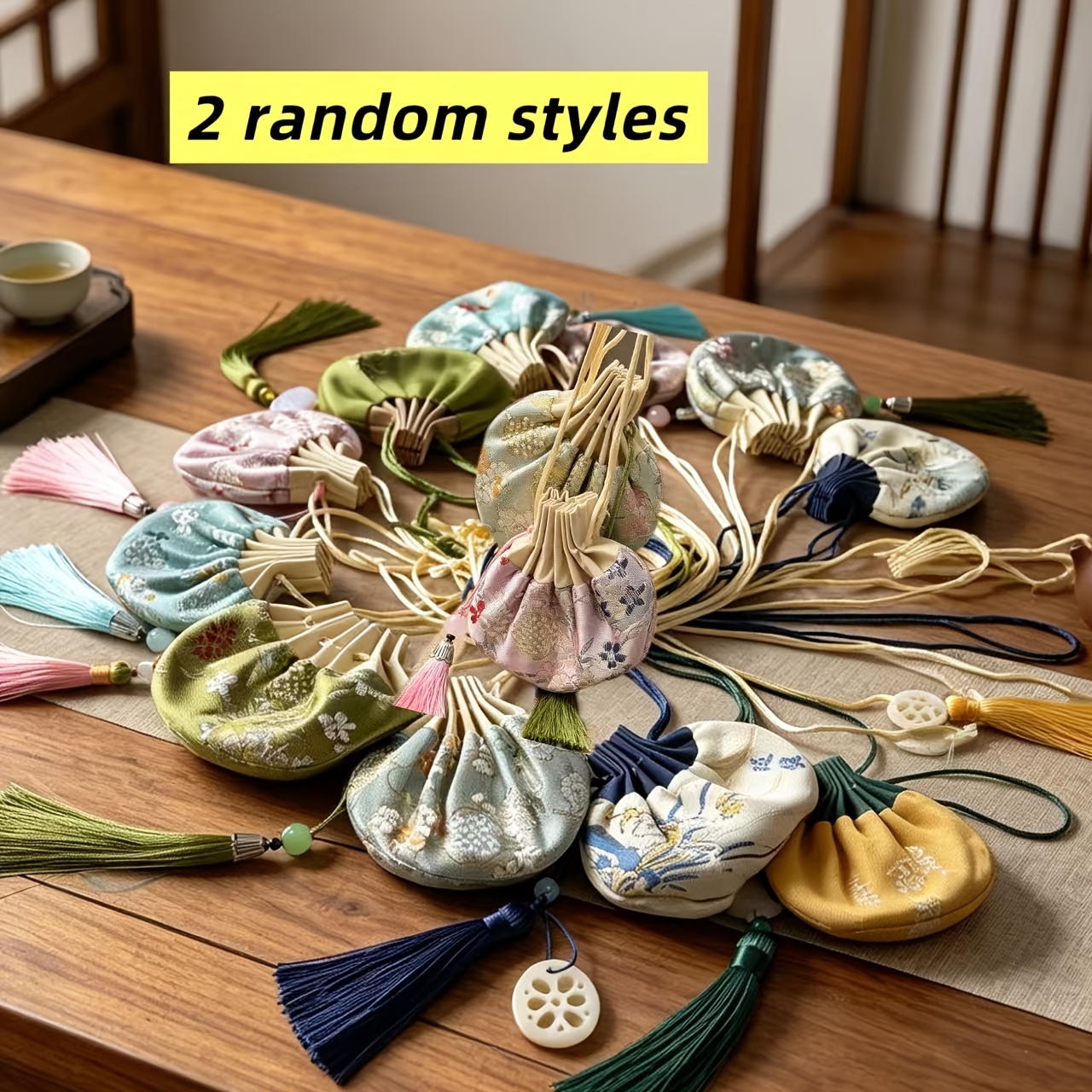 TEMU 2 Antique-style Traditional Storage Pouches, Styles Random. Can Store Jewelry, , Items, And Other Small Objects, Suitable For Holding Peace .