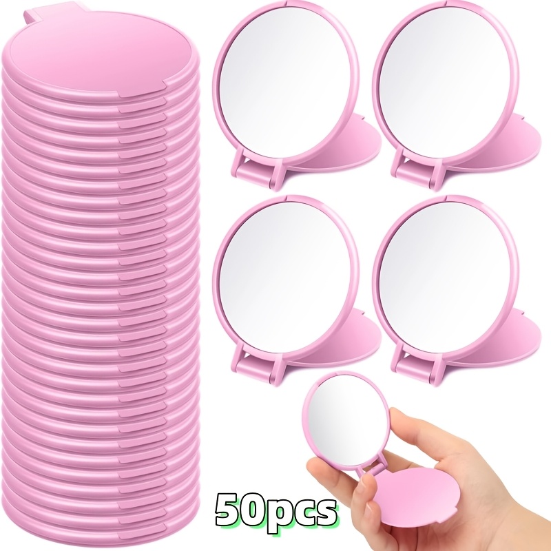 E-shop 50 Stück Runde Make-up Spiegel, Geldbörsen Spiegel, Mini Faltbare Runde Kompakt Spiegel, Tragbare Make-up Spiegel, Lose für Damen Tägliche Reise