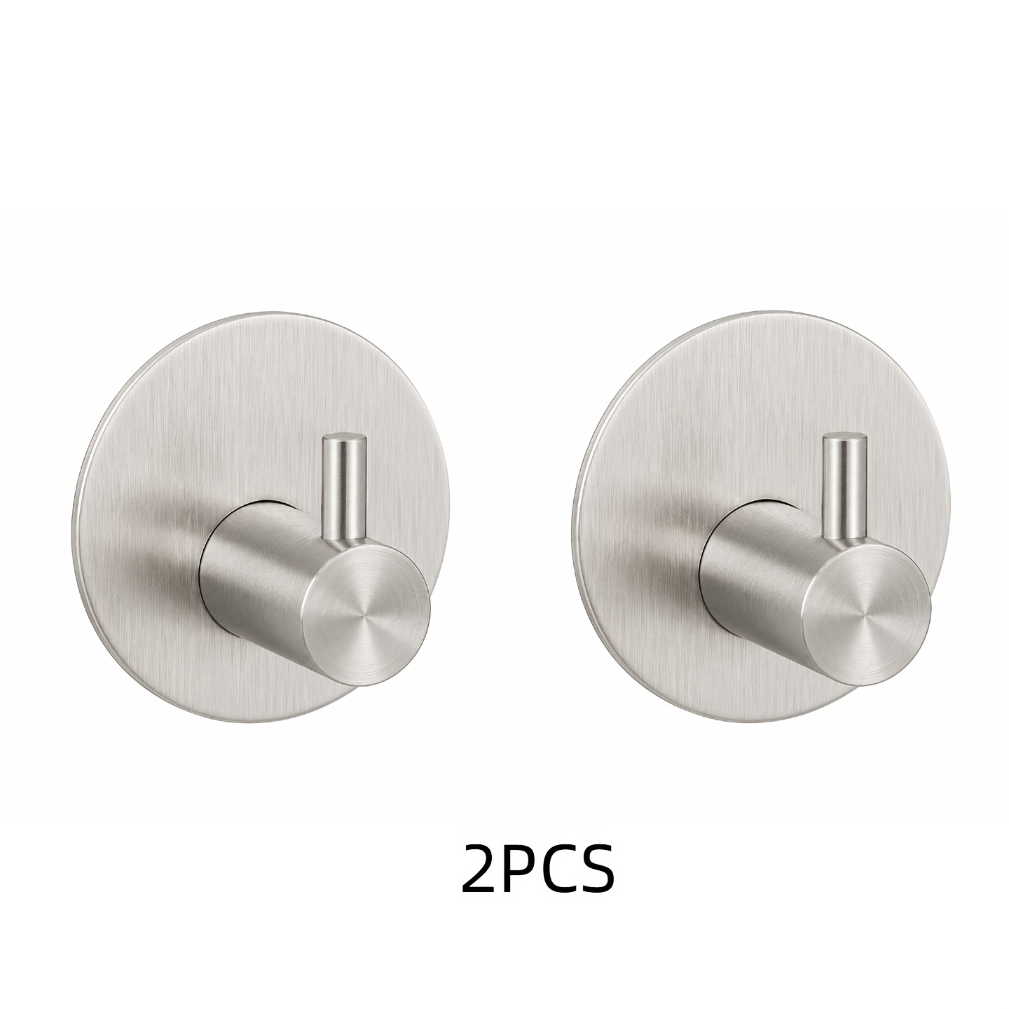 TEMU 2pcs, Bathrobe Towel Hooks, No-drill Towel Rack, Thickened Stainless Hooks, Waterproof, Strong Load-bearing, Durable, Fashionable Wall-mounted