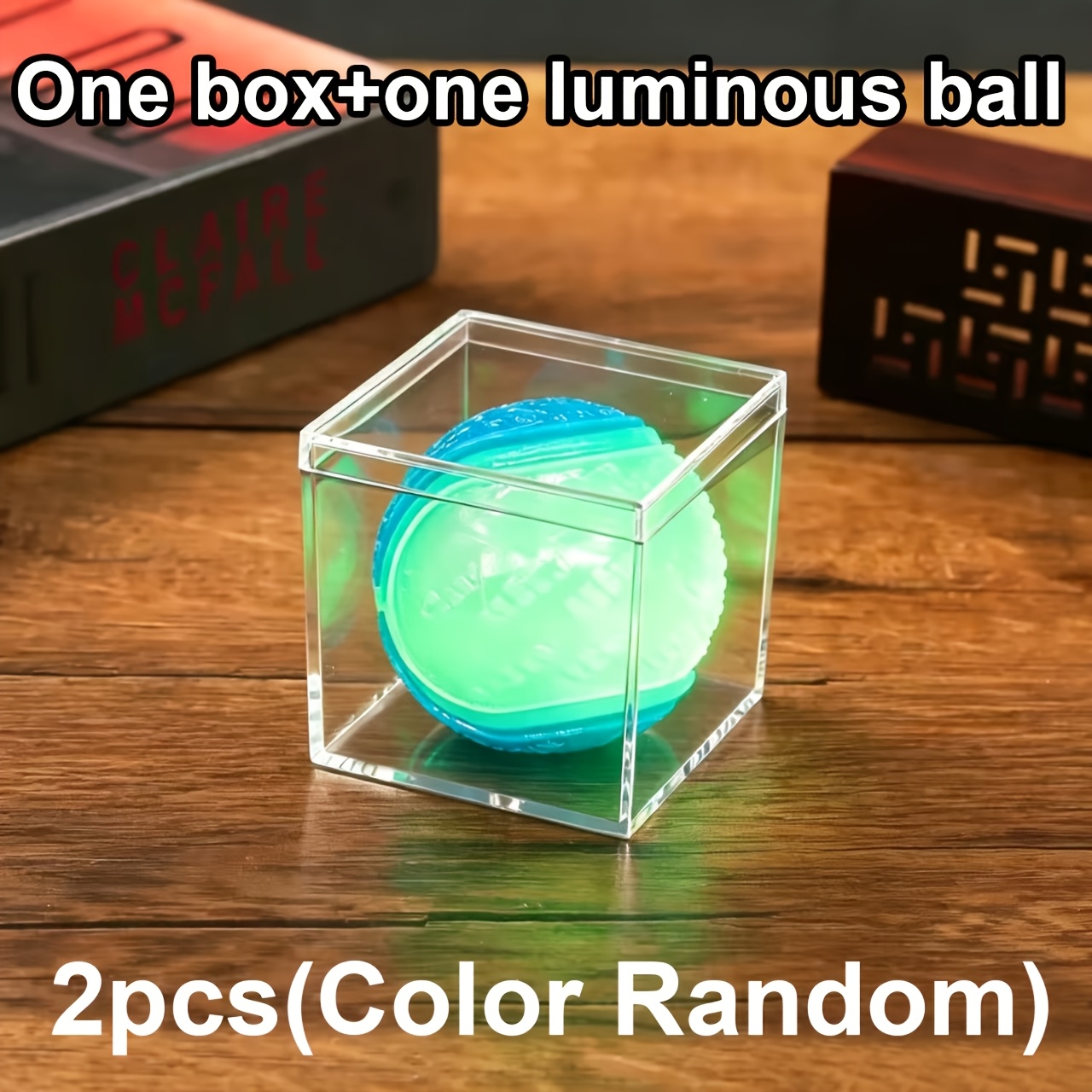 TEMU 2pcs (-dark Ball And Storage Box) Upgraded -dark Talking Ball Dog Toy (random 2 Colors) Easy To Clean High Elasticity Chew-resistant Tpr Soft