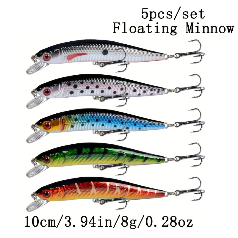 E-shop 5er-Set Schwimmköder, Premium Kollektion, Reichhaltige Farben, Fischköder Schwimmer, 10 cm/3,94 Zoll 8G/0,28 Oz, Geeignet für künstliches