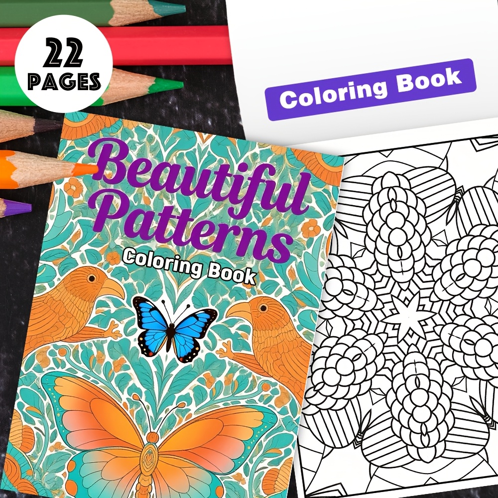 A Coloring Book For Adults Featuring Stunning Designs - Measuring 8..2 Inches And Containing 22 Pages. Vibrant And Creative Patterns A Perfect Gift Intricate Designs