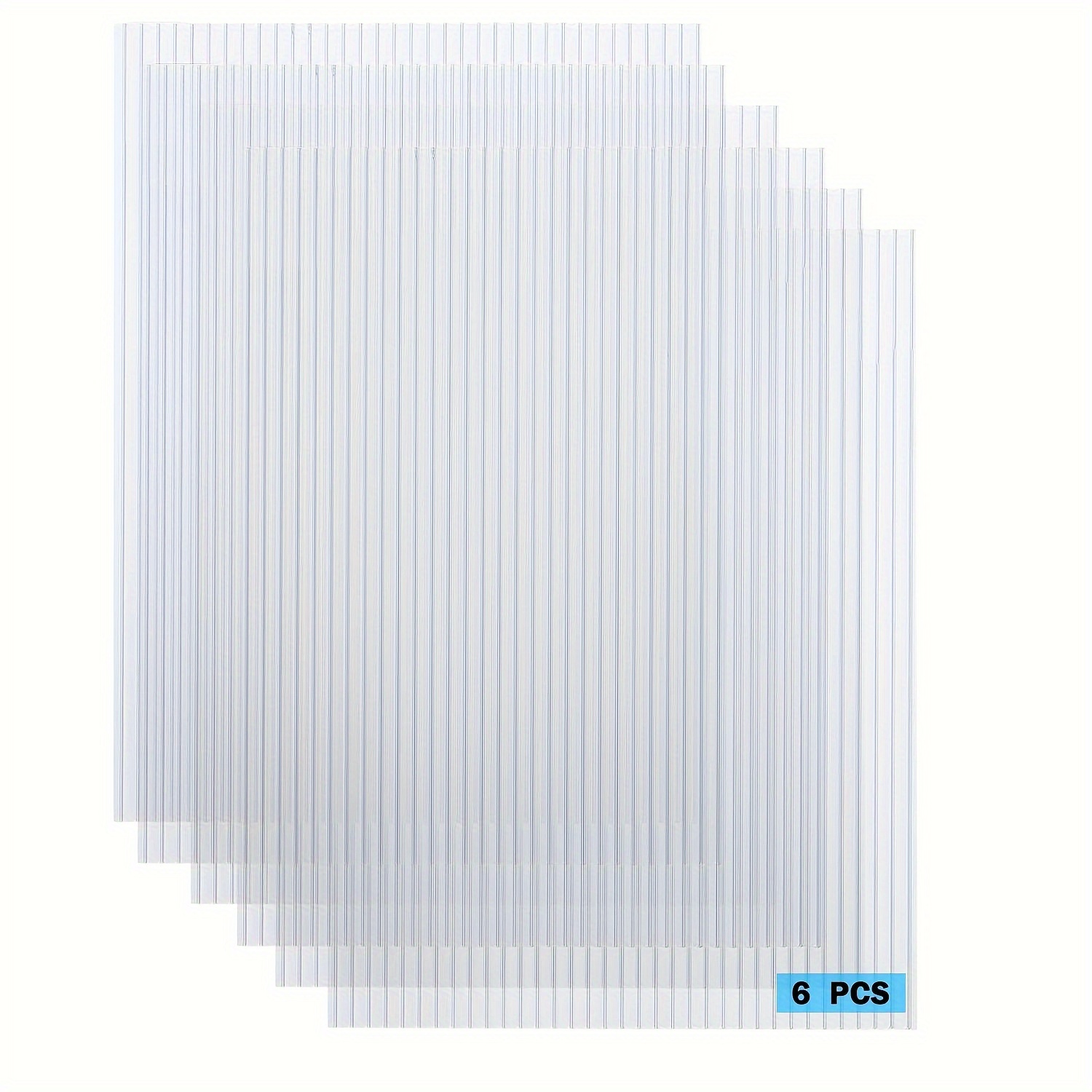 

6pcs 24'' (w) '' (l) X 0.16'' Polycarbonate Greenhouse Panel Waterproof Uv Reinforced Clear Sheets, Outdoor Garden And Greenhouse Covering