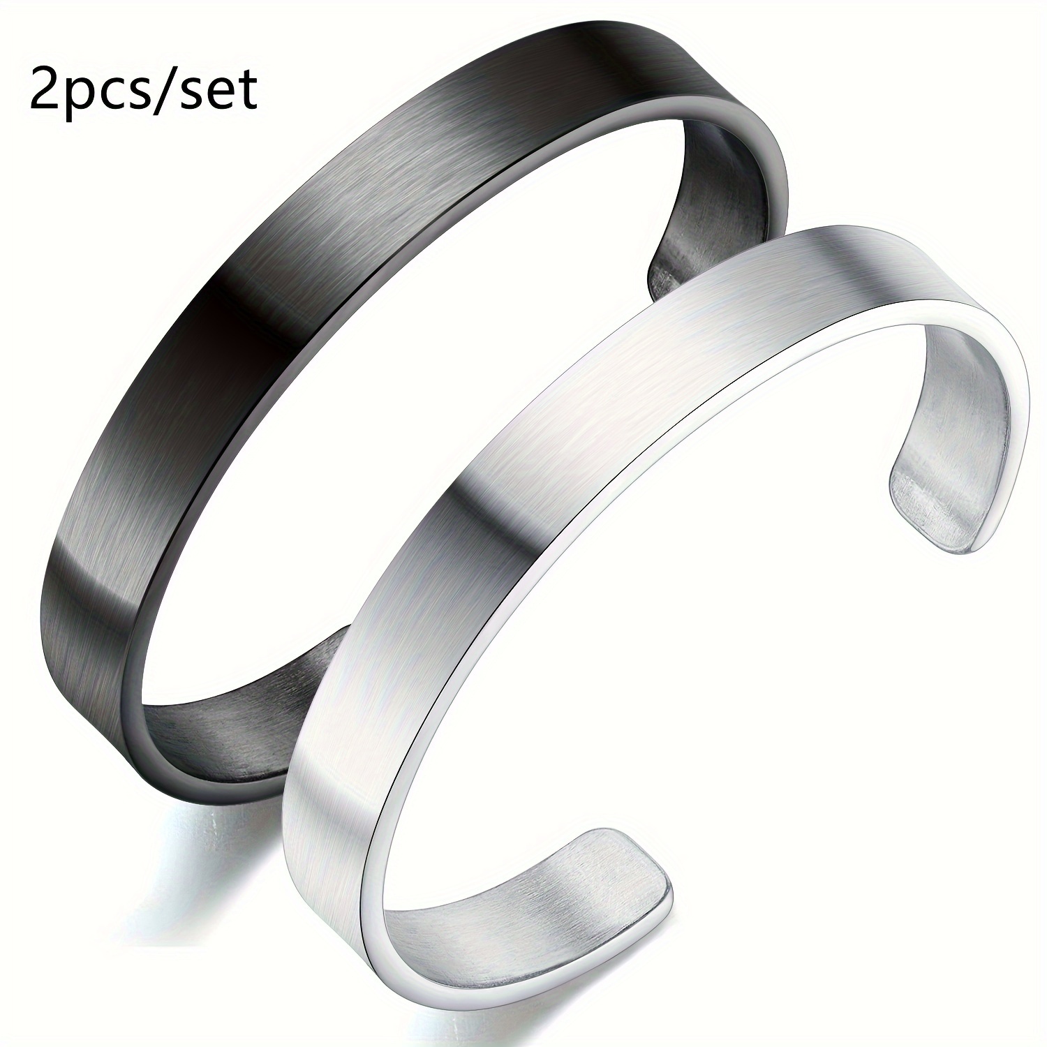 TEMU Men's Stylish Casual Jewelry Featuring A Shiny Engraved Adjustable Bracelet Made Of High-quality Titanium 304 304 Stainless Steel, Perfect For Parties