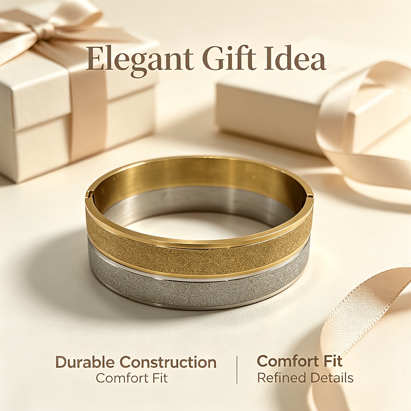 Light Luxury Matte Finish Stainless Steel Bracelet, Versatile Bangle