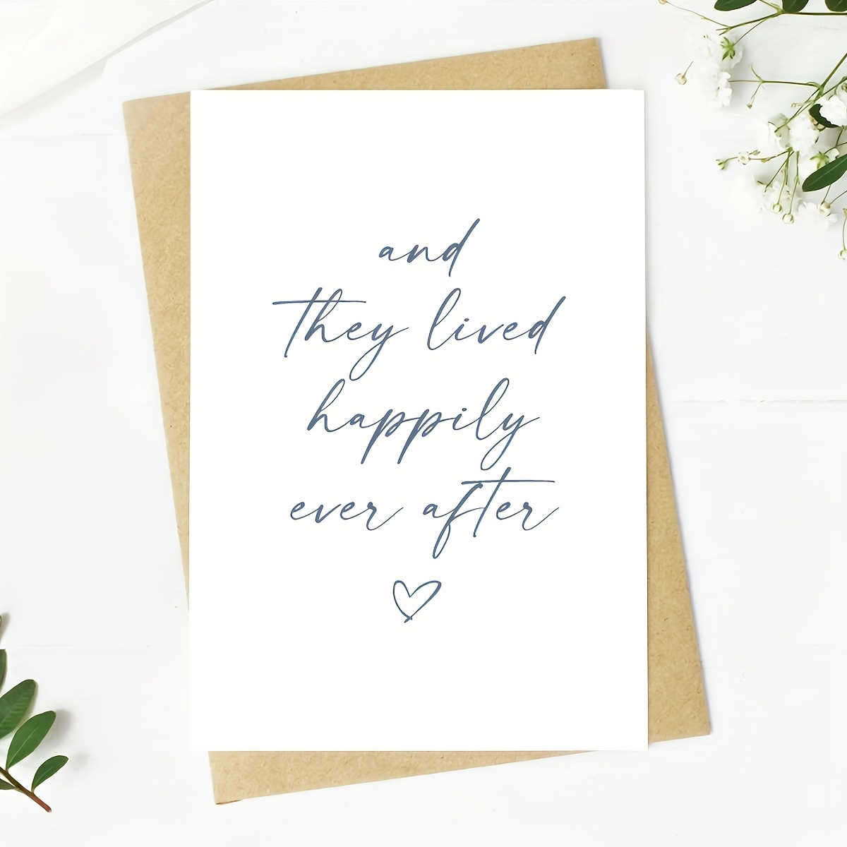 TEMU Simple And Elegant Wedding Card - " " , Heart-shaped Design, Suitable For Weddings, Anniversaries, And Special Occasions - A Keepsake For