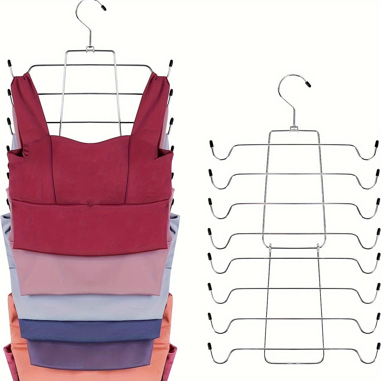 TEMU Space-saving 8-tier Metal Hanger For Underwear, Bras & Socks - Non-slip Organizer For Closet Storage