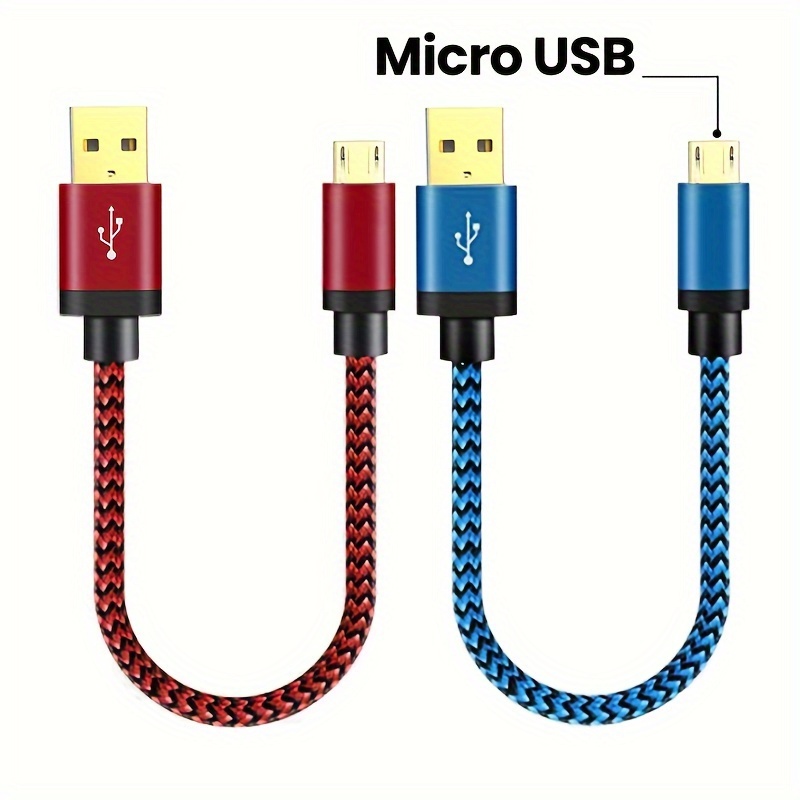 

[1ft-2packs]micro Usb Short Cable, For Android Micro Usb Charging Cable, Micro Usb Fast Charging Cords For Android Nylon For Samsung Galaxy S6, J7 Edge Note 5,