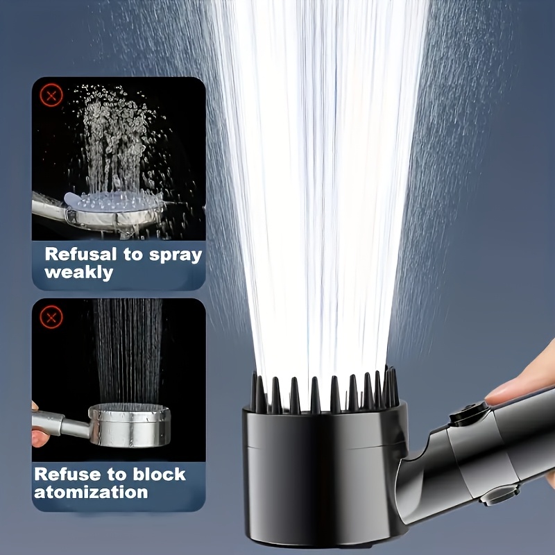 10pcs High-Pressure Shower Set with Turbine Spray, Wall-Mounted, 3-Level Adjustable Spray Mode, with 6 Dirt Removal Water Filters, Comfortable And Skin-Friendly, Bathroom Shower Additions, Shower Nozzle And 60-Inch Hose Set