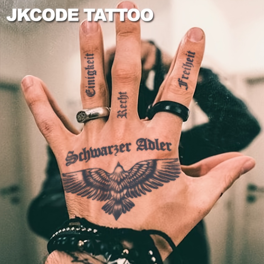 JKCODE TATTOO Waterproof Semi-Permanent Tattoos - Realistic * Tattoos for  Men \u0026 Women, Long-Lasting 1-2 Weeks, Hand, Neck, Wrist, Botanical \u0026 Flying  Bird * Designs, image size:900x900