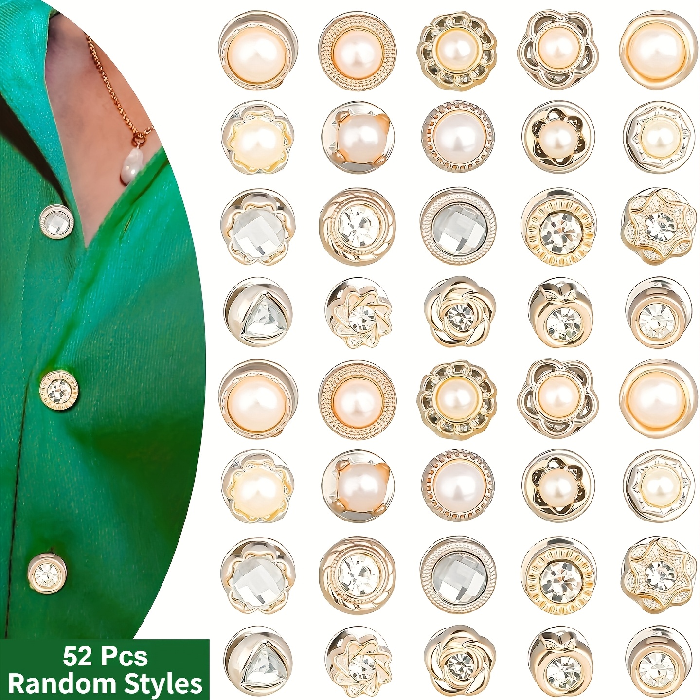 TEMU 52pcs Seamless Stitching Snap Buttons | Random Style Invisible Shirt Pins | Multifunctional High-end Shirt And Top Fasteners | Can Secure Shirts