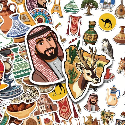 50pcs middle eastern stickers decals for phone laptop suitcase notebook guitar diy cartoon graffiti stickers creative gifts