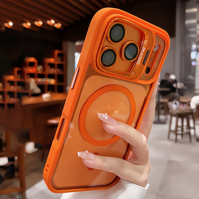 Phone Case - Luxury Magnetic Shockproof Phone Case Compatible With Iphone 17, 16, 15, 14, 13, 12, 11 Pro Air 16e, Featuring Holder And Glass Lens Protector