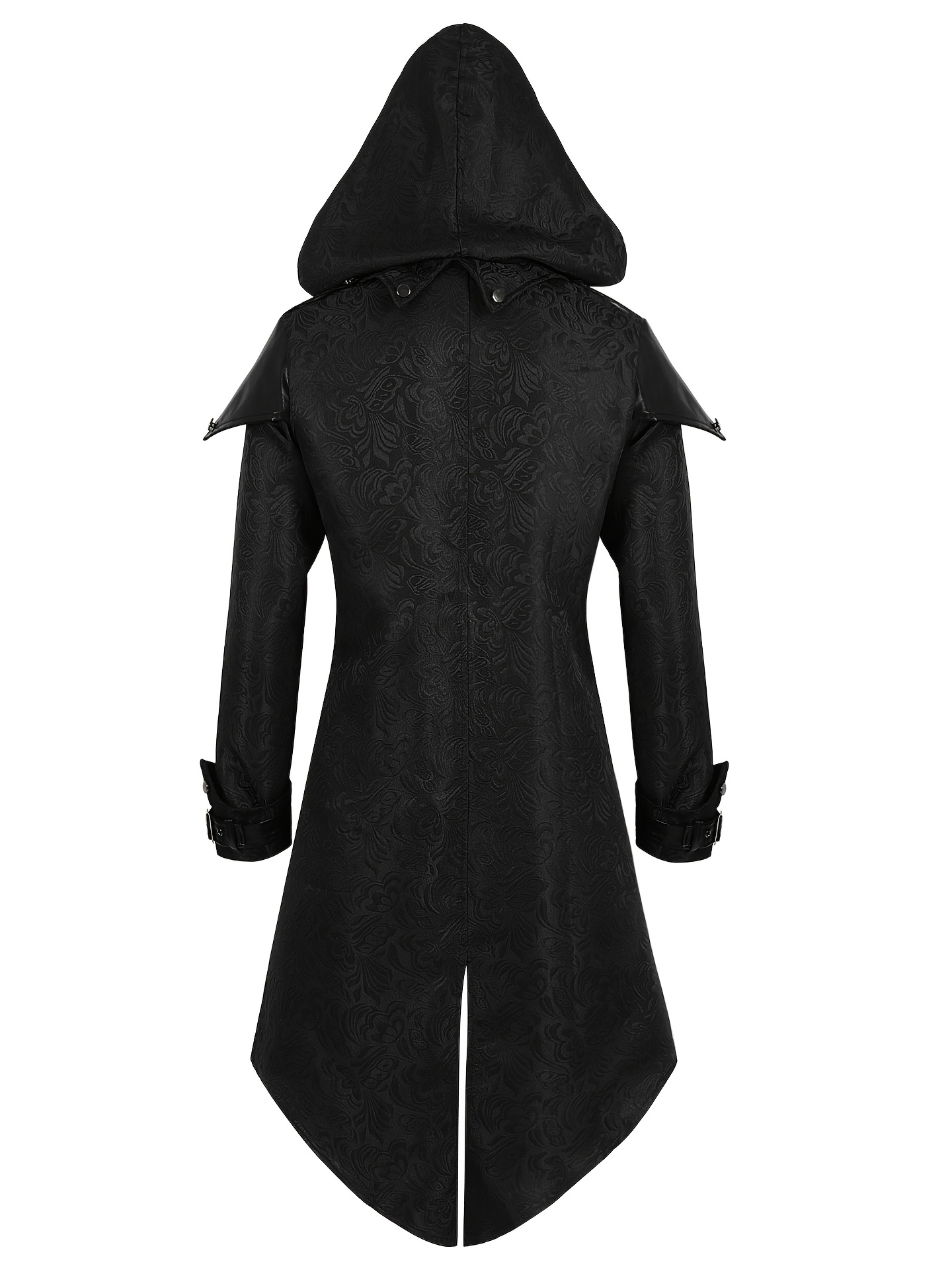 Gothic Punk Hoodie Jacket Men's Vintage Zipper-Up Asymmetrical