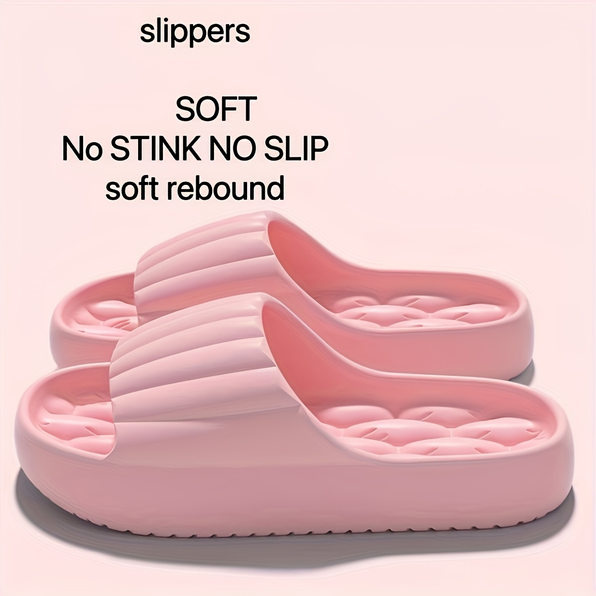 TEMU Women's Slip-on Slippers - Soft, Quick-drying Water Shoes For Home, Beach, And Light-colored Shower Slippers - Lightweight And Durable, Suitable