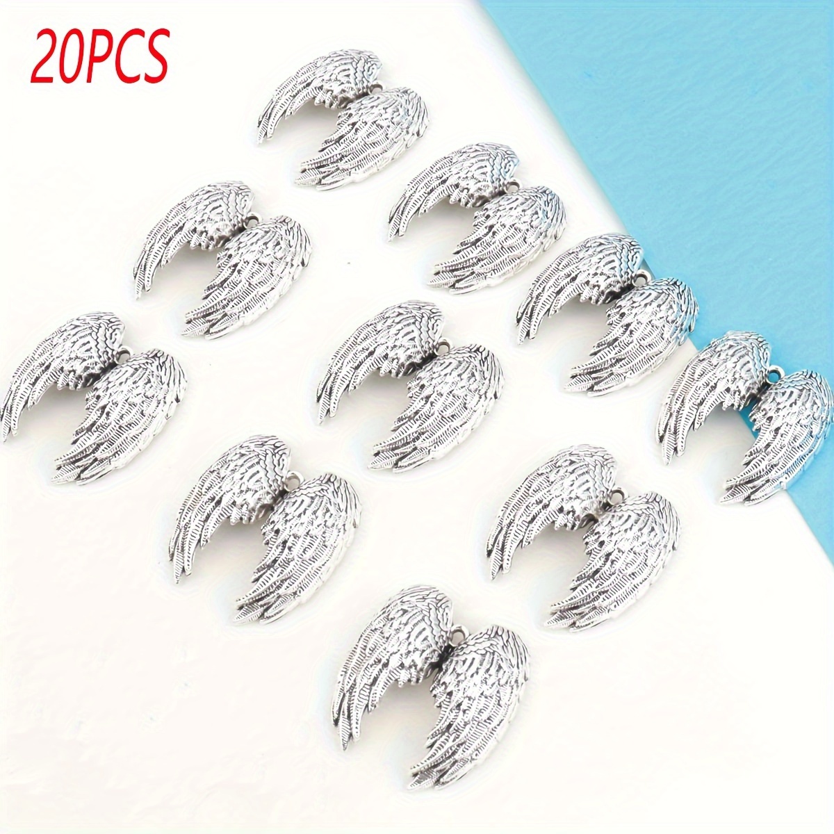 Image of 5/10/20pcs, My In Heaven Wings Christmas Ornaments, 2.3 X 2.6 Cm / 4..6 Cm Metal Pendant, Home Decoration Car Hanging Ornament, Outdoor Yard Decoration, Home Decor, Holiday Decor, Room Decor
