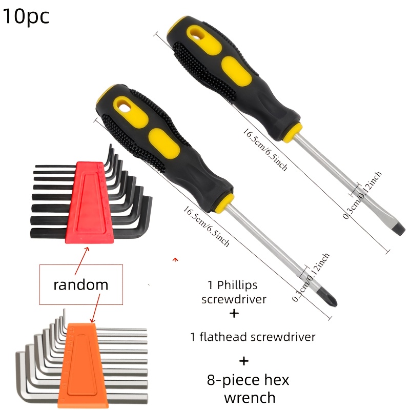 TEMU Screwdriver Set, Professional Cushioned Handle Screwdriver, Suitable For Repair Work. The Screwdriver Set Features A Non-slip Handle And Of