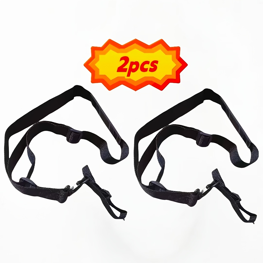 TEMU 2pcs Adjustable Lawn Mower Shoulder Strap With Ergonomic Shoulder Pads And Metal Clips - Durable Fabric Back Support For Comfortable Mowing