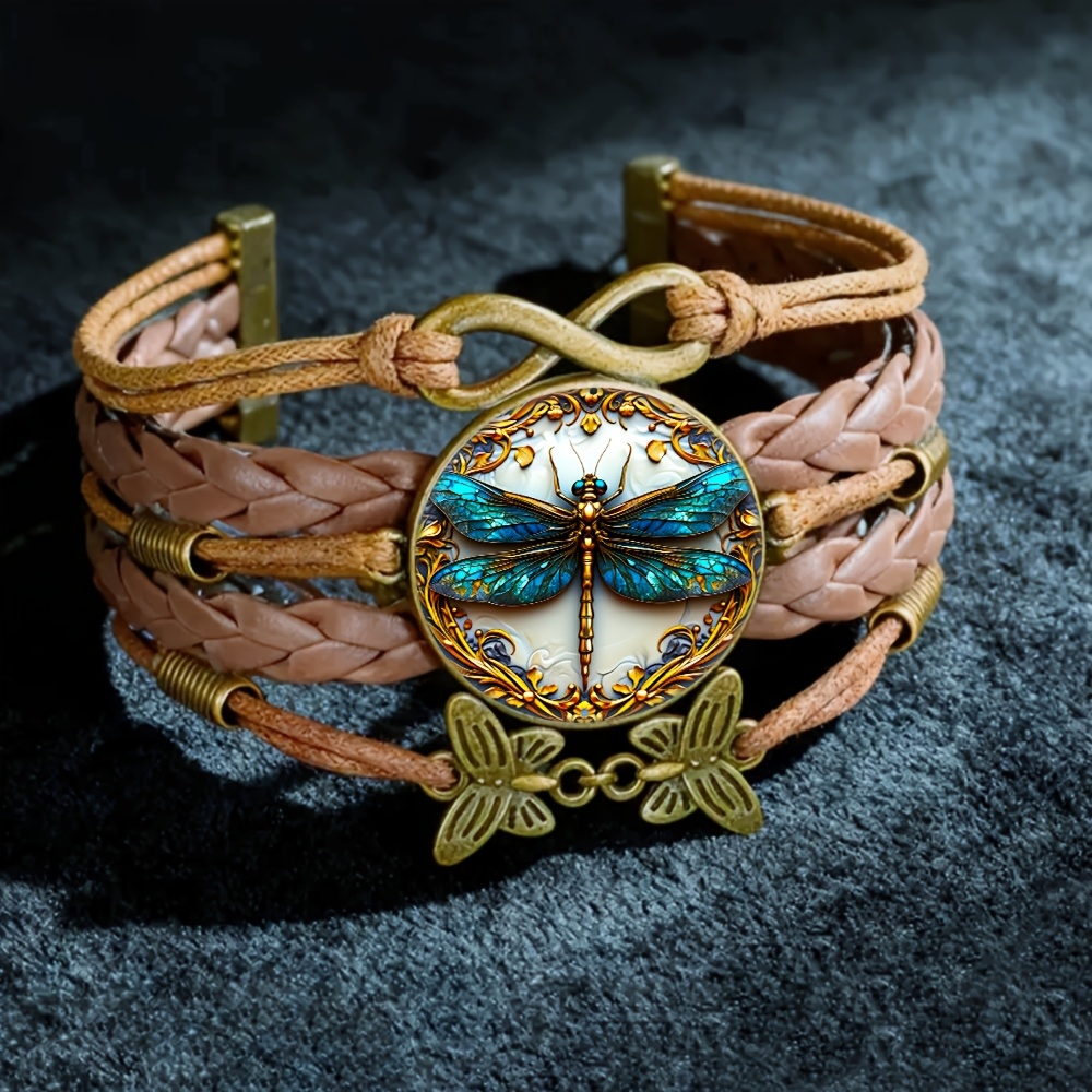TEMU Bracelet tendance à motif de dorée et bleue, adapté pour un port , la coordination des tenues et de fêtes