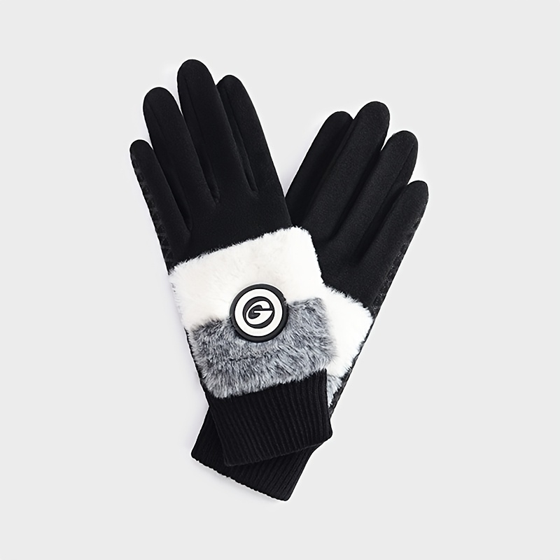 TEMU 1 Pair Of Autumn/winter Golf Gloves For Men And Women, Warm And Thickened For Outdoor Travel, Sports, And Cycling, Windproof, Cold-resistant,
