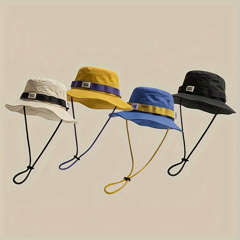 

1pc Unisex Sunshade Bucket Hat, Plain Color Versatile Hat, Suitable For Outdoor Traveling Camping