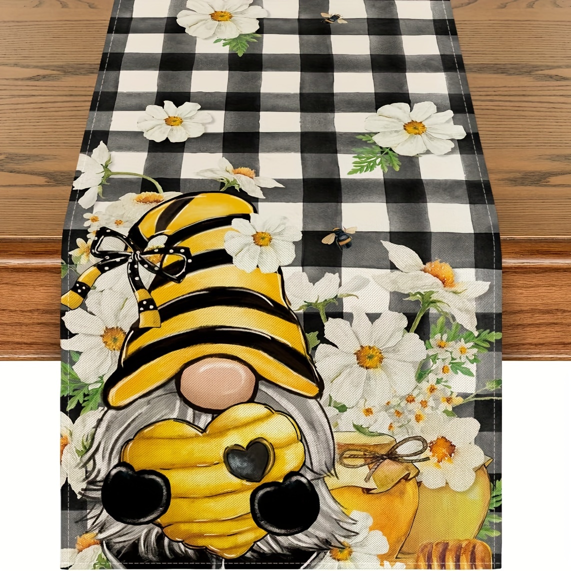 

1pc, Table Runner, Gnomes Printed Table Runner, Summer Theme Table Runner, Seasonal Kitchen Dining Table Decoration For Home, Party Decor